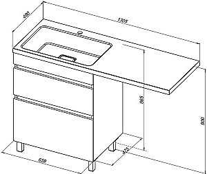 Тумба с раковиной Aquanet Вега 130 329125 белая для ванной в интернет-магазине Sanbest