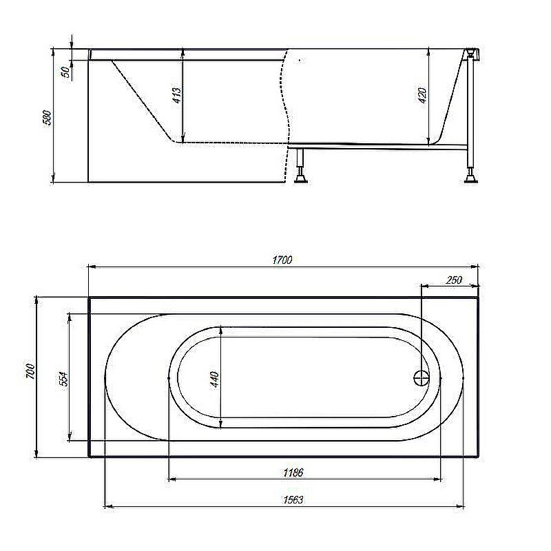 Акриловая ванна Timo ROHA1770 170x70 белая купить в интернет-магазине Sanbest