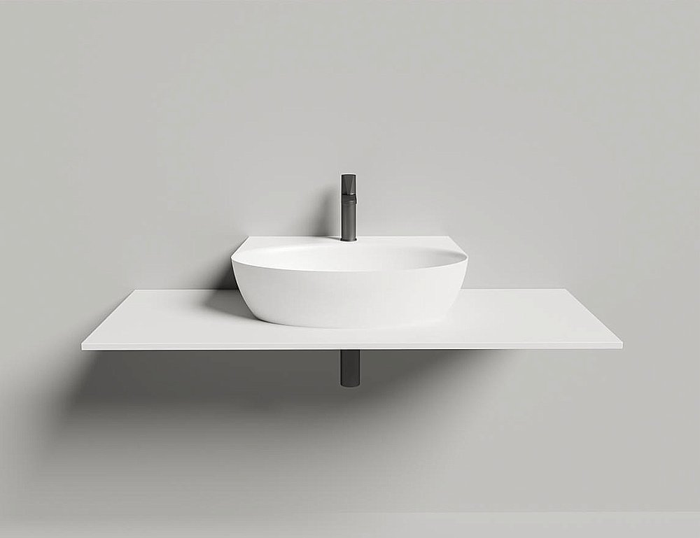 Раковина Salini ALDA WALL 02 140322M 58 из искусственного камня S-Stone, белая матовая купить в интернет-магазине Sanbest