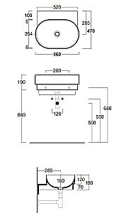 Раковина SIMAS Po-mo PO06bi 56 купить в интернет-магазине Sanbest