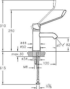 Смеситель для раковины Vitra AquaMed A42312WSA купить в интернет-магазине сантехники Sanbest