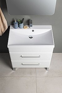 Тумба с раковиной Aquanet Лукка 302397 75 белый для ванной в интернет-магазине Sanbest