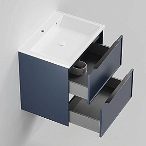 Тумба с раковиной La Fenice Simpla Twin 100 FNC-01-SIM-BG-100-2 синяя матовая для ванной в интернет-магазине Sanbest