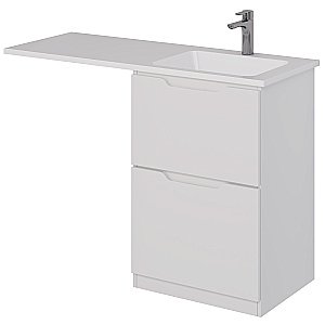 Тумба с  раковиной напольная Dreja BONA 60/120 белый глянец для ванной в интернет-магазине Sanbest