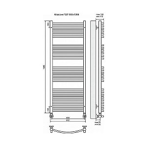 Полотенцесушитель водяной Terminus Классик П27 500x1386 купить в интернет-магазине сантехники Sanbest