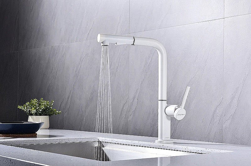 Смеситель для кухни Paulmark Neo Ne214419-WH белый матовый купить в интернет-магазине сантехники Sanbest