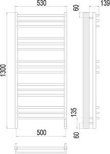 Полотенцесушитель электрический Terminus Соренто П15 500х1300 купить в интернет-магазине сантехники Sanbest
