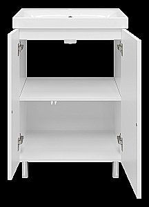 Тумба с раковиной Misty Лира - 60 Пр-Лир06060-50 белая для ванной в интернет-магазине Sanbest