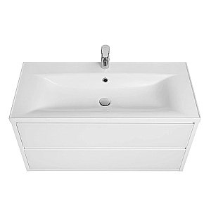 Тумба с раковиной Акватон Римини 100 белая глянцевая для ванной в интернет-магазине Sanbest