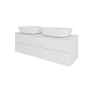 Тумба с раковиной Orange Otto 130 Ot-130TuMDF+B08-500W белая глянцевая для ванной в интернет-магазине Sanbest