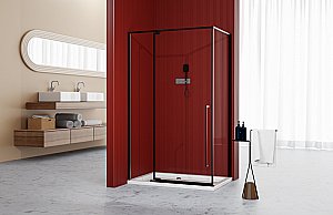 Душевой уголок Esbano ESA-119PS-B ESOGA119PSB 110х90 стекло прозрачное/профиль черный купить в интернет-магазине Sanbest