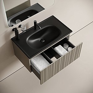 Тумба с раковиной Sancos CODE CD80GP/CN13002MB 80 серая платина для ванной в интернет-магазине Sanbest