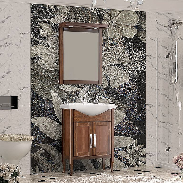 Тумба с раковиной Опадирис Мираж 65 светлый орех для ванной в интернет-магазине Sanbest