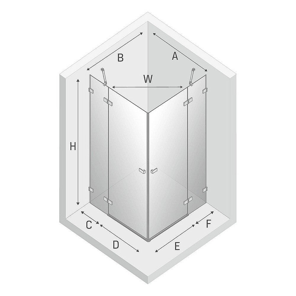 Душевой уголок NEW TRENDY AVEXA BLACK EXK-1842 110x80 стекло прозрачное/профиль черный купить в интернет-магазине Sanbest