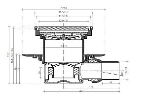 Душевой трап PESTAN Confluo Standard Black Glass 1 15x15 с рамкой купить в интернет-магазине Sanbest