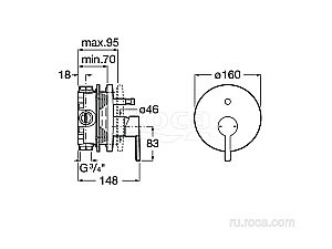 Смеситель для душа Roca Naia 5A0B96CN0 купить в интернет-магазине сантехники Sanbest