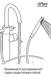 Смеситель для ванны PAINI Cox 78PZ136LM черный матовый купить в интернет-магазине сантехники Sanbest