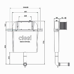 Бачок скрытого монтажа Ctesi Simple BK0200200 купить в интернет-магазине сантехники Sanbest