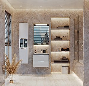 Тумба с раковиной Roca Lago 857295806 60 белый глянец для ванной в интернет-магазине Sanbest