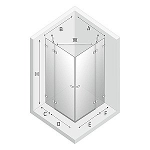 Душевой уголок NEW TRENDY AVEXA BLACK EXK-1842 110x80 стекло прозрачное/профиль черный купить в интернет-магазине Sanbest