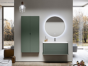 Тумба с раковиной Cezares IDRA 98 55806+50264 Verde opaco для ванной в интернет-магазине Sanbest