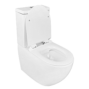 Унитаз напольный Azario Corsa AZ-2062S белый, безободковый, с бачком, с крышкой микролифт купить в интернет-магазине Sanbest