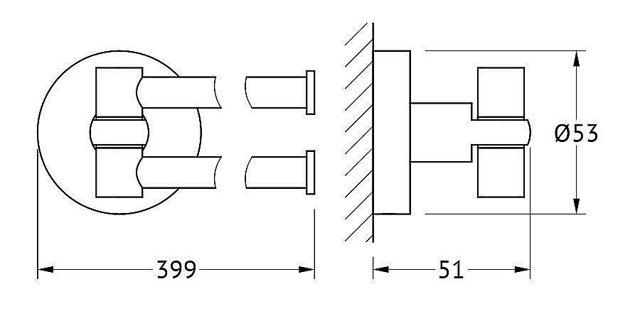 Полотенцедержатель двойной поворотный ARTWELLE Harmonie 40 HAR 023 купить в интернет-магазине сантехники Sanbest