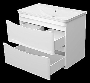 Тумба с раковиной Misty Атлантик - 80 П-Атл-01080-011П2Я белая для ванной в интернет-магазине Sanbest