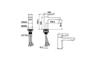 Смеситель для раковины WONZON & WOGHAND CUBE 2.0 WW-88018068-BG золото брашированное купить в интернет-магазине сантехники Sanbest