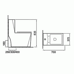 Унитаз моноблок SantiLine SL-5013 безободковый, с крышкой микролифт купить в интернет-магазине Sanbest