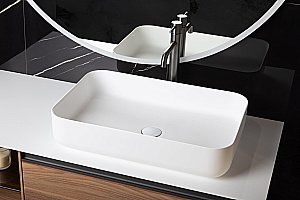 Раковина накладная Armadi Art Corian Slim 879-60-MW белая купить в интернет-магазине Sanbest