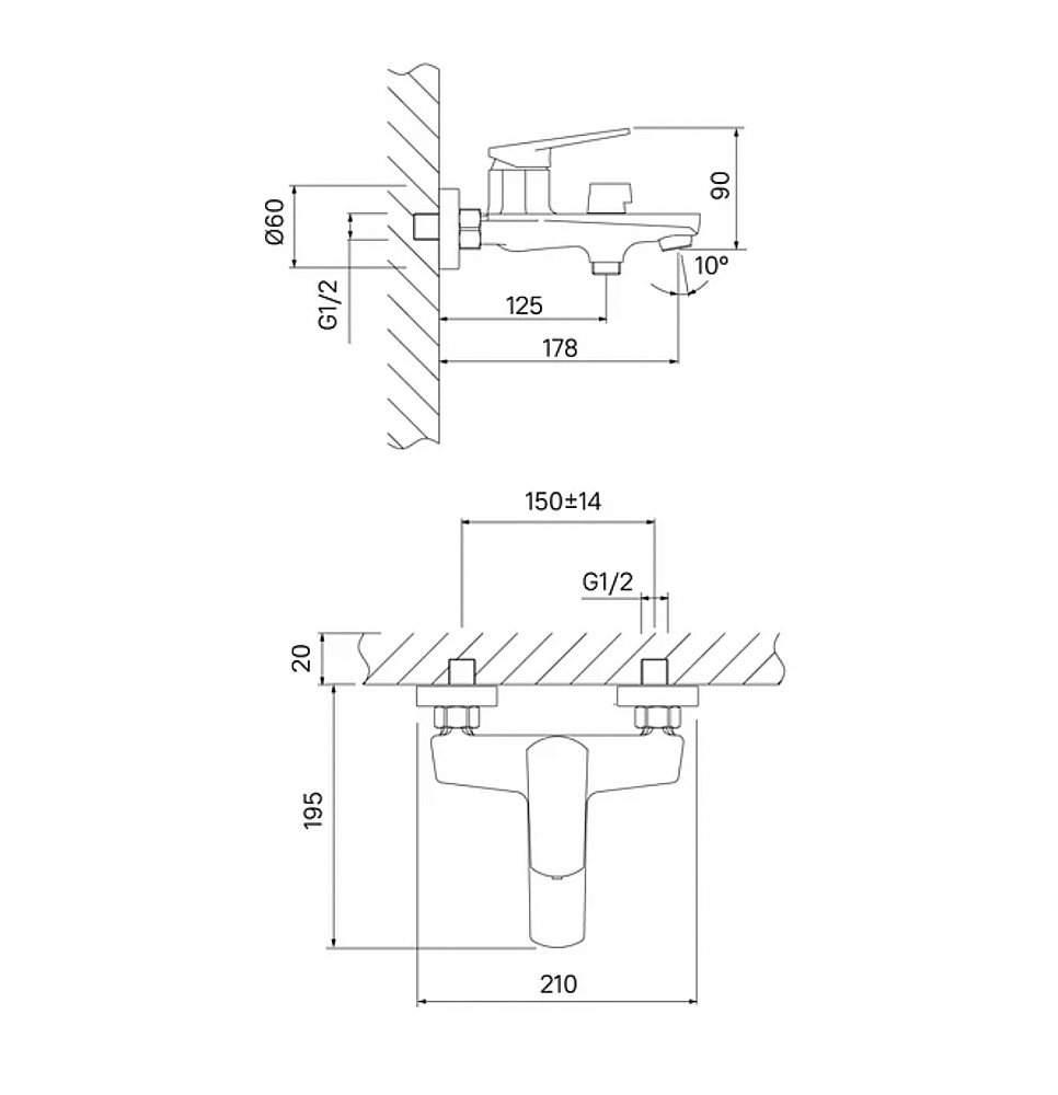 Смеситель для ванны Iddis Esper ESPSB00i02WA глянцевый хром купить в интернет-магазине сантехники Sanbest