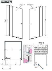 Душевая дверь Radaway EOS II DWJ 80 купить в интернет-магазине Sanbest