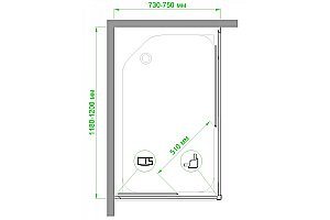 Душевой уголок Royal Bath RB1275HPD-T-BL 75х120 прозрачный купить в интернет-магазине Sanbest
