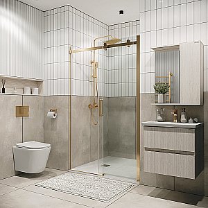 Душевая дверь Grossman Classic 110 100.K33.04.110.32.00 стекло прозрачное/профиль золото сатин купить в интернет-магазине Sanbest