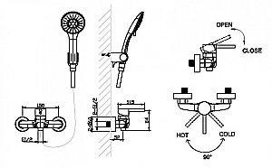 Смеситель для душа Bravat SLIM F9332366CP-01-RUS купить в интернет-магазине сантехники Sanbest