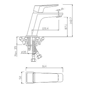Смеситель для раковины Olive's Aragon 10100AN купить в интернет-магазине сантехники Sanbest