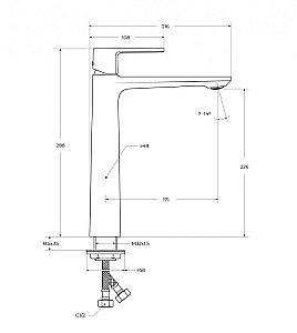Смеситель для раковины Cezares LUX-LC-01-W0 хром купить в интернет-магазине сантехники Sanbest