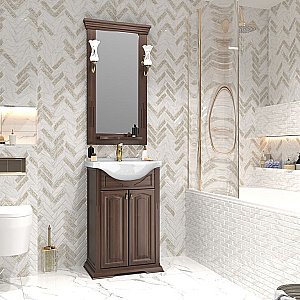 Тумба с раковиной Опадирис РИСПЕКТО 55см орех антикварный для ванной в интернет-магазине Sanbest