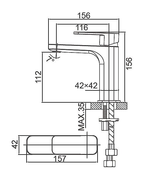 Смеситель для раковины WONZON & WOGHAND ARNIE, Хром (WW-691101-CR) купить в интернет-магазине сантехники Sanbest
