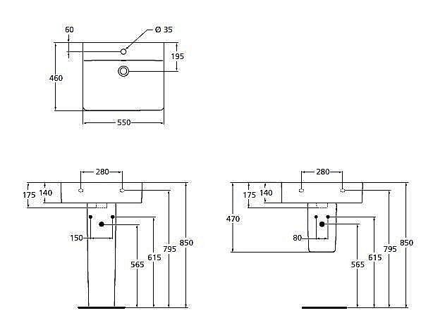 Раковина на пьедестале Ideal Standard Connect 55 E784401 белая купить в интернет-магазине Sanbest