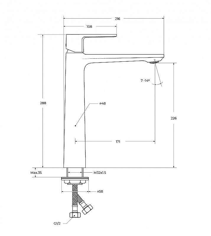 Смеситель для раковины Cezares LUX-LC-01-W0 хром купить в интернет-магазине сантехники Sanbest