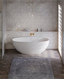 Ванна из искусственного камня CEZARES STREAM 170х78 CZR-STREAM-170-78-56-SSB белая матовая купить в интернет-магазине Sanbest