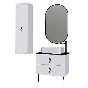 Тумба с раковиной подвесная Grossman ВИВА 70 с 2-я ящиками, белый глянец для ванной в интернет-магазине Sanbest