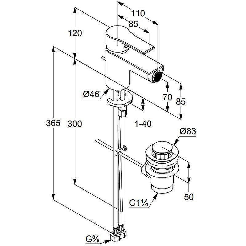 Смеситель для биде Kludi Zenta SL 485300565 хром купить в интернет-магазине сантехники Sanbest