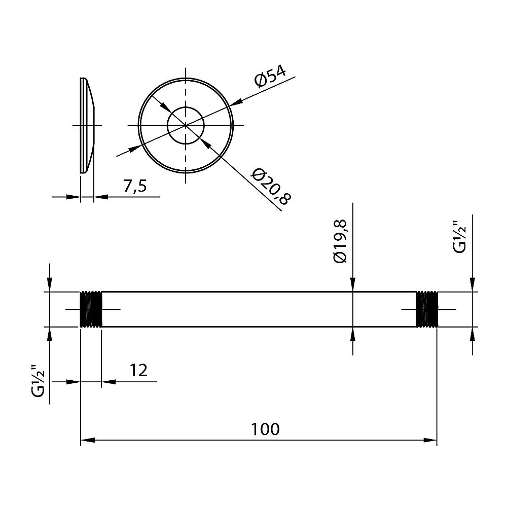 Держатель верхнего душа Lemark LM8000C хром купить в интернет-магазине сантехники Sanbest