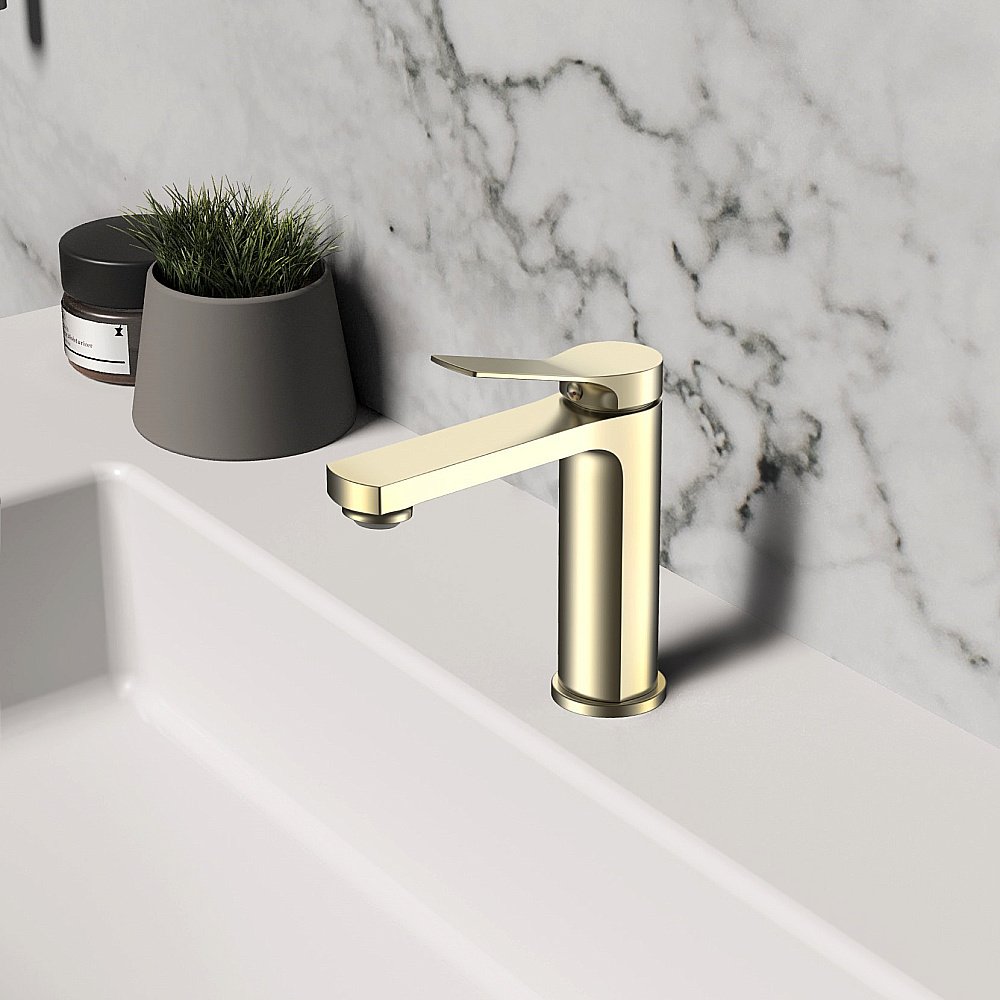 Смеситель для раковины Vincea Arco VBF-4AR01BG брашированное золото купить в интернет-магазине сантехники Sanbest