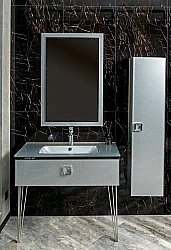 Консоль с раковиной Armadi Art LUCIDO 100 серебро для ванной в интернет-магазине сантехники Sanbest