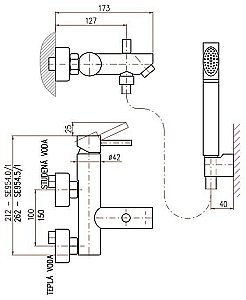Смеситель для ванны с автоматическим переключением и душем RAV-Slezak SEINA SE954.5/1 купить в интернет-магазине сантехники Sanbest