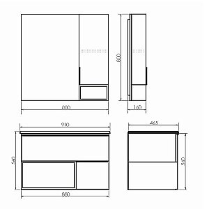 Зеркало со шкафом Comforty Франкфурт 00-00006504 90 бетон светлый в ванную от интернет-магазине сантехники Sanbest